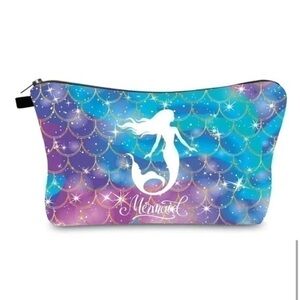 ❤️ Mermaid Print Travel Makeup Bag Small, Toiletry Pouch Adorable Pouch Bag